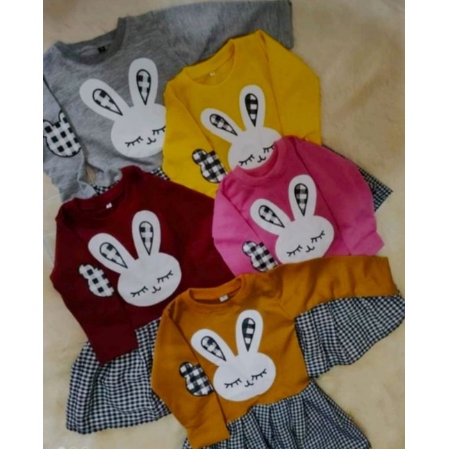 Baju anak perempuan dress rabbit viral 2 tahun