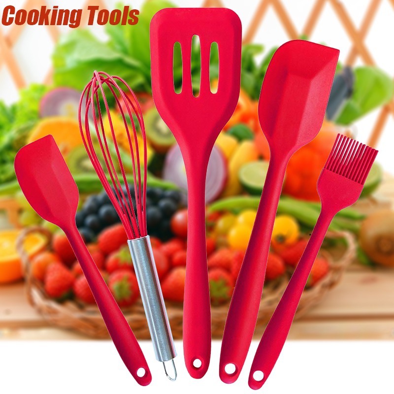 Baking Props 5 PCS Sillicon Kitchen Tools Spatula Kocokan Telor Kuas Kue Spatula 3pcs Kocok Telur