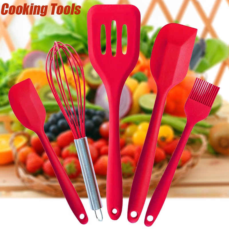 Baking Props 5 PCS Sillicon Kitchen Tools Spatula Kocokan Telor Kuas Kue Spatula 3pcs Kocok Telur