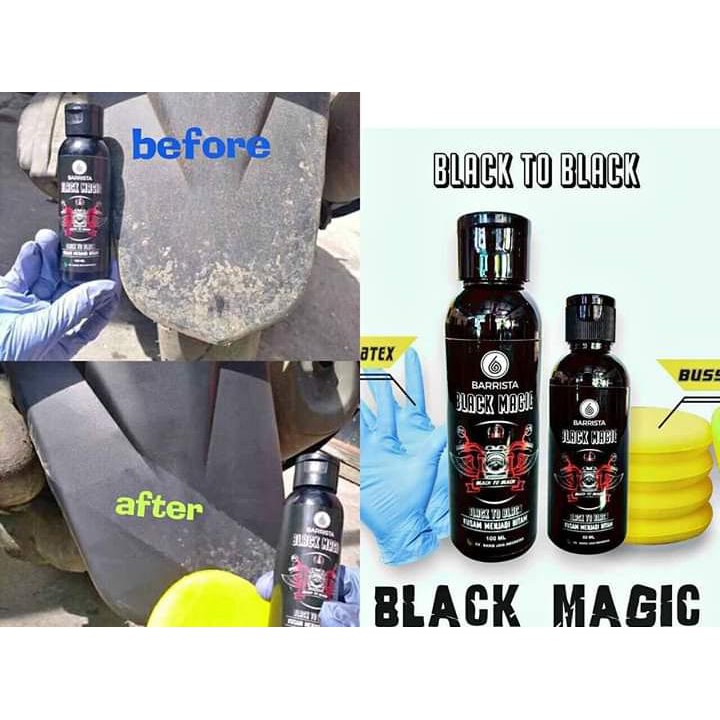 NEW Black Magic BARRISTA - Penghitam Plastik Body Motor Mobil 60 ml dan 100 ml