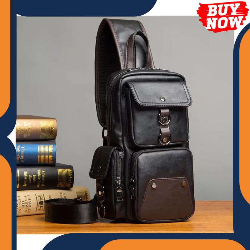 DSQ184 Tas Slempang Kulit Pria Selempang Premium