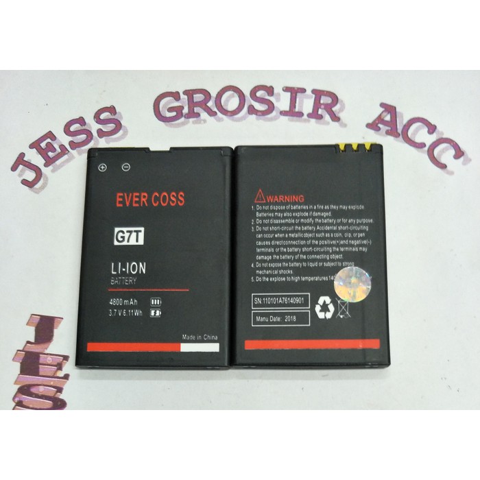 Baterai Battery Batre Batere Double Power Evercoss Evercross Cross G7T - Hitam