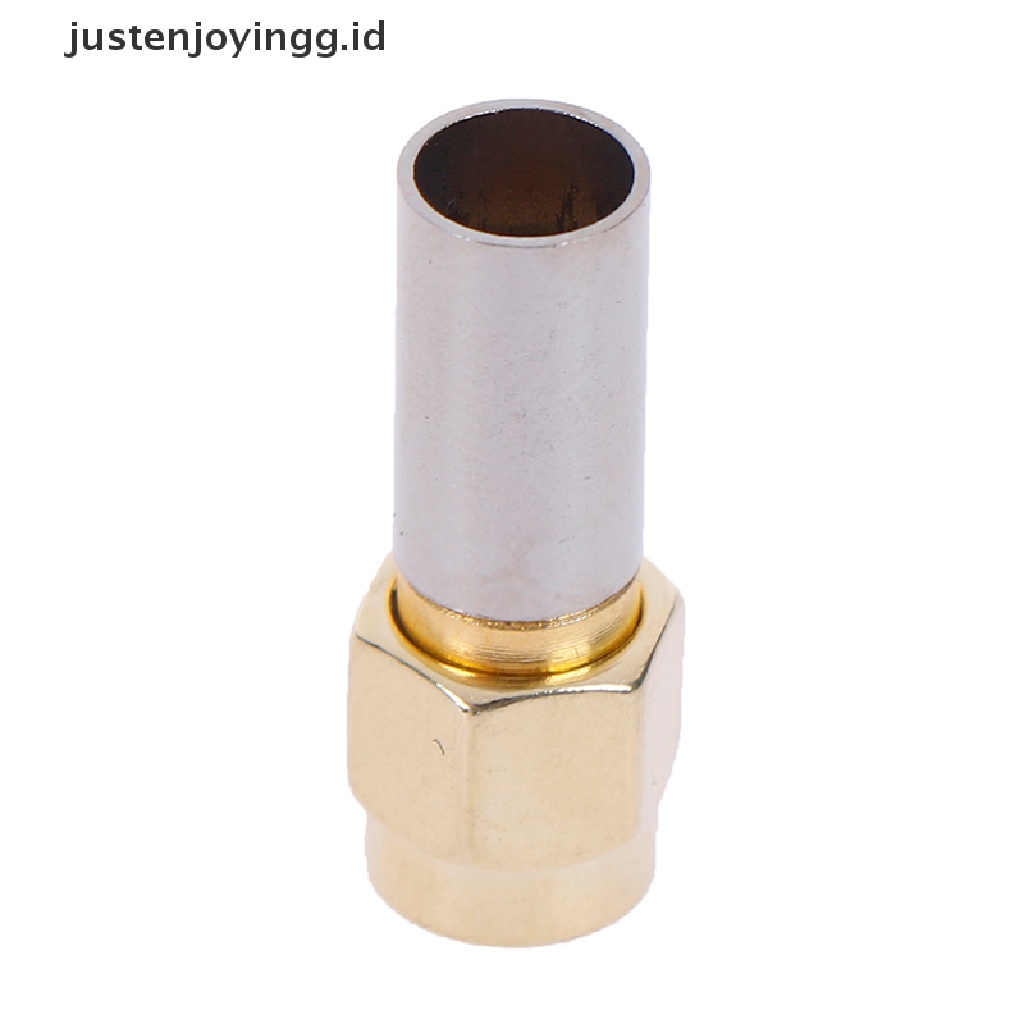 // justenjoyingg.id // 5pcs sma male plug rf coaxial connector crimp for rg58 rg142 rg400 lmr195 ~