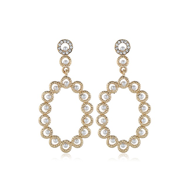 LRC Anting Tusuk Fashion Yellow Alloy Gemstone Earrings F61257