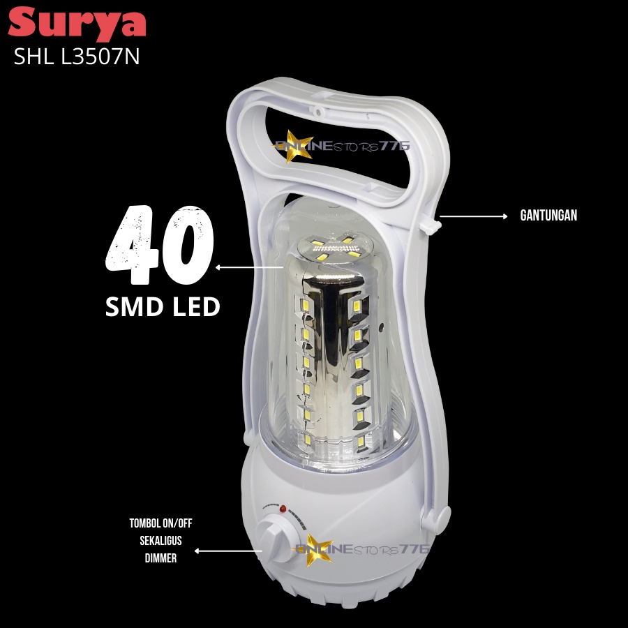 LAMPU EMERGENCY SURYA / SHL L3507N / LAMPU EMERGENCY LED / EMERGENCY LAMP / SURYA / SHL L3507 / RECHARGEABLE