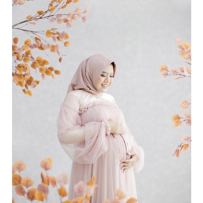 Yasmin dress 2meter tile kemben dan lengan balon