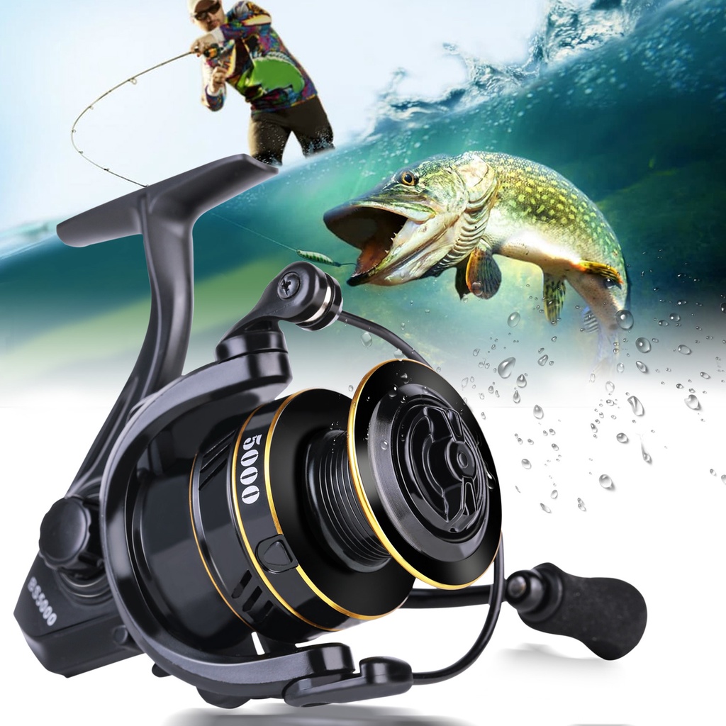 Sougayilang 14 + 1BB Carp Spinning Fishing Reel 5.0: 1 Gear Ratio Ultra Ringan EVA Menangani Air Tawar untuk Bas