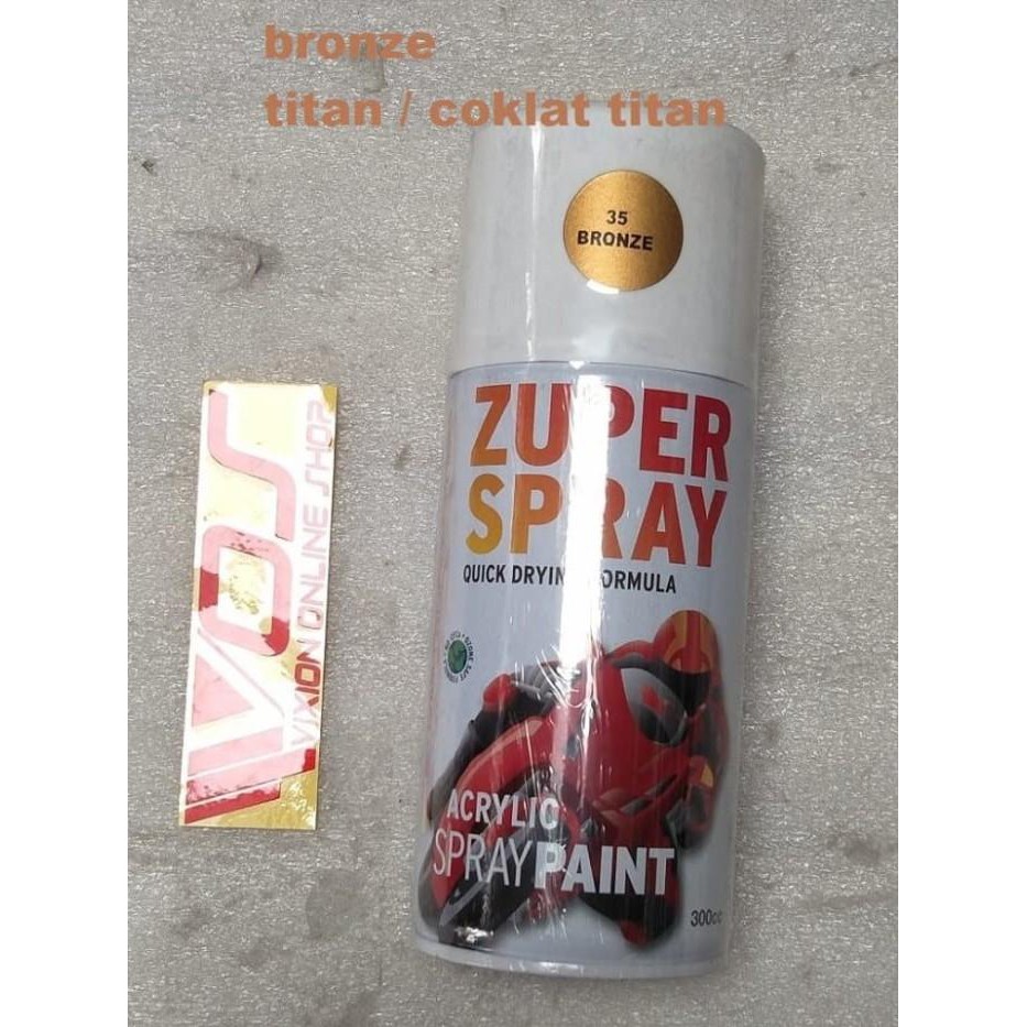 Jual CAT KALENG SEMPROT PYLOX MERK ZUPER SPRAY BESAR 300 CC BRONZE