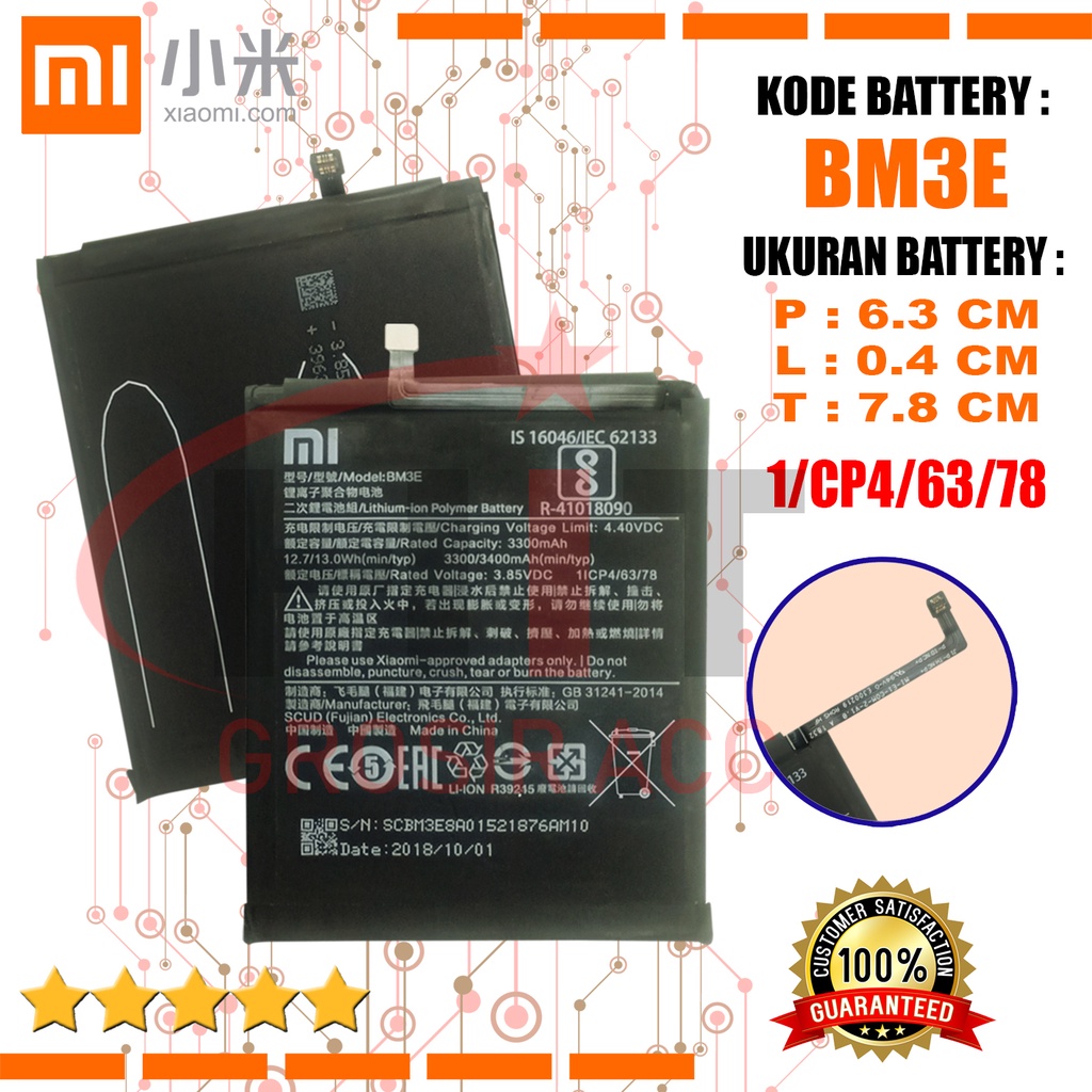 Baterai Battery Original Xiaomi Mi 8 / Kode BM3E