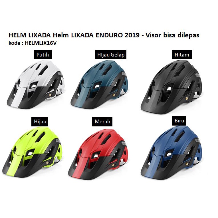 Helm LIXADA 2019 ENDURO 16 Vent-Visor Bisa Di lepas