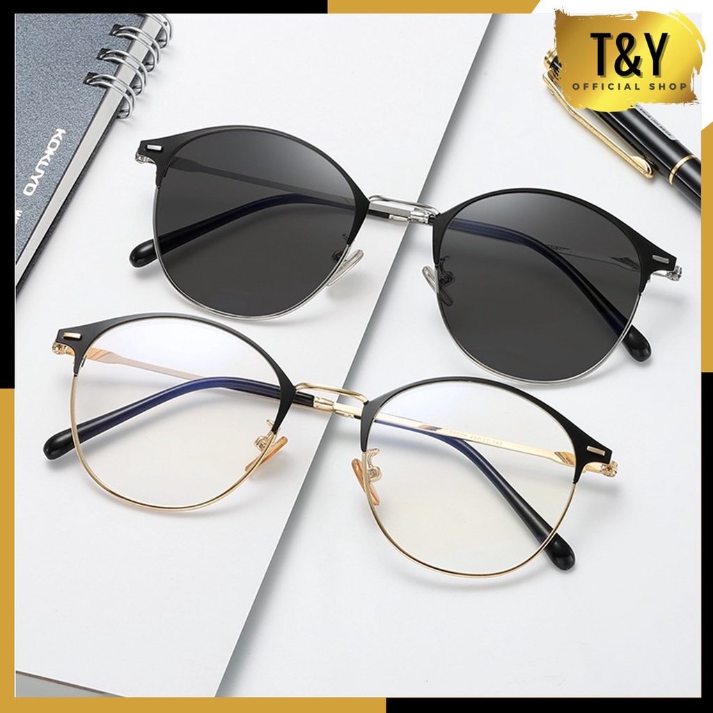 T&amp;Y Kacamata Photocromic Anti Radiasi 6492 Kaca Mata Wanita Pria Anti Silau Sunglasses Korean Style Photochromic Murah Import