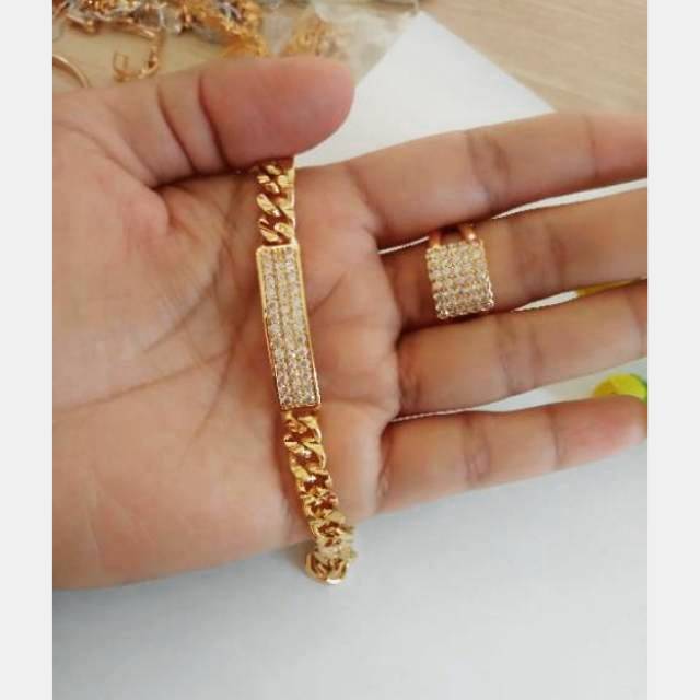 Set gelang cincin kirana gold 22k
