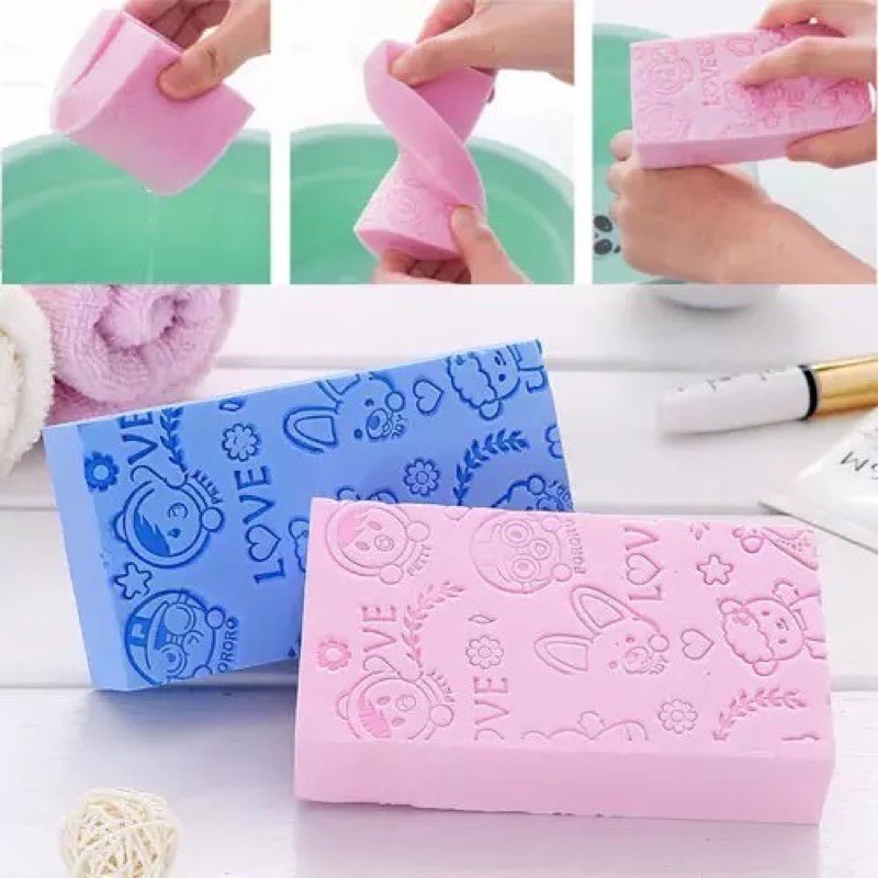 COD Makassar Sponge Mandi Pengangkat Daki Busa Spons Daki Bayi Shower Puff