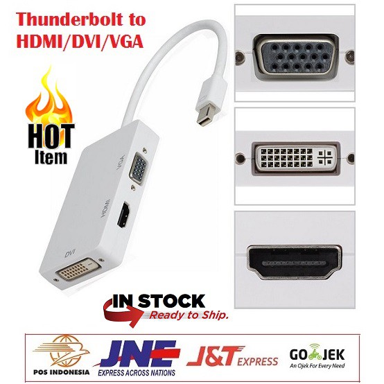 MINI DISPLAY PORT TO VGA DVI HDMI 3IN1 CONVERTER