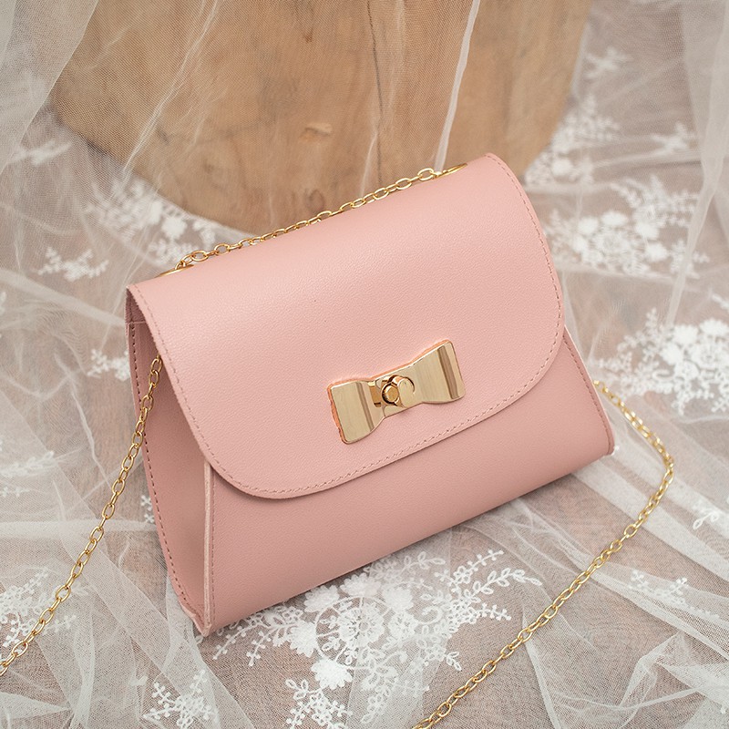 AND COD T115 Tas Selempang Wanita Tas Wanita Tas Import Sling Bag Wanita Kulit PU Pita Tali Rantai COD