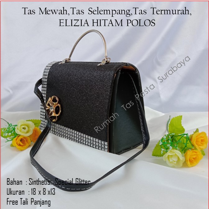 Tas Mewah,Tas Selempang,Tas Termurah,ELIZIA HITAM POLOS