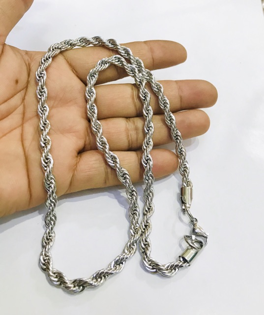 Kalung pria // kalung cowok // kalung tambang titanium // panjang 60 cm // titanium //kalungtitanium