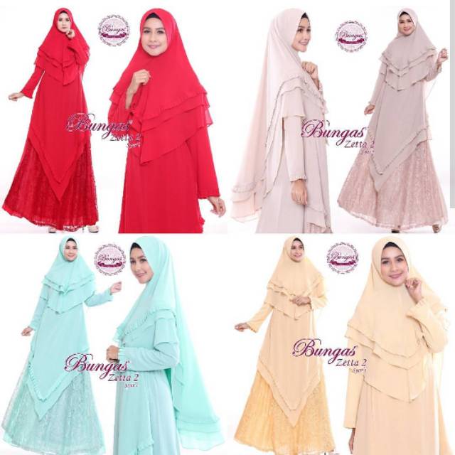 BUNGAS ORIGINAL ZETTA SYARI / GAMIS SYARI PUTIH BUNGAS / GAMIS PUTIH ORI BUNGAS / GAMIS UMROH