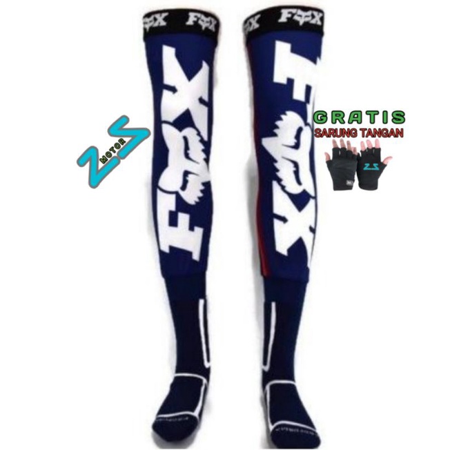 Knee Brace Sock Fox - Kaos Kaki Lutut Motocross downhill Balap Touring