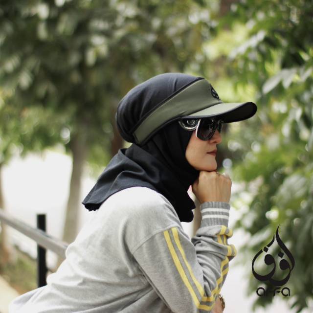 Jual Topi Hijab Kekinian, Topi Hijab Traveller Pet Standar warna Green Army