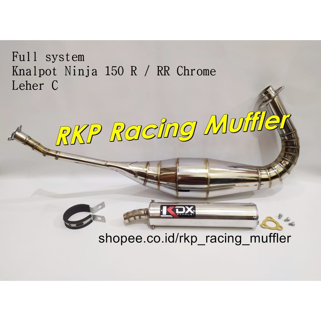 Knalpot Ninja 150 R RR SS kolong KDX chrome krom kenalpot racing motor