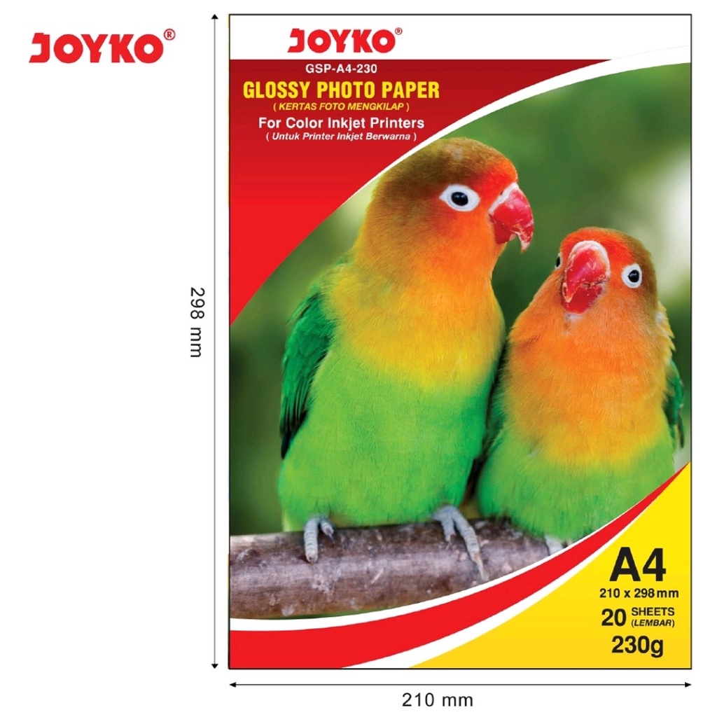 

Joyko Glossy Photo Paper Kertas Foto Mengkilap GSP-A4-230 20 Sheets Lembar