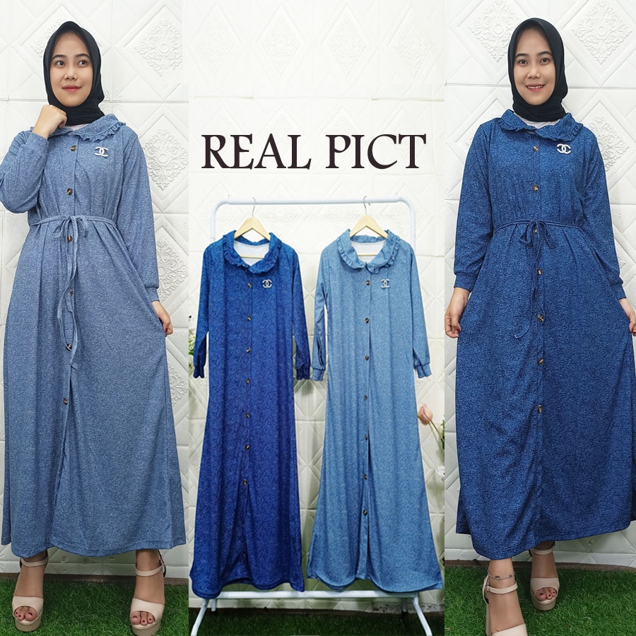 ANGELIA BIRU DRESS GAMIS GL FASHION