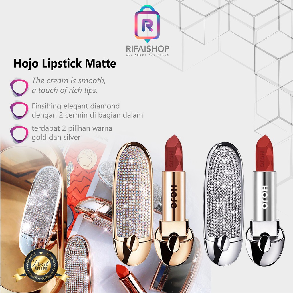 HOJO Lipstick Matte Silver dan Gold Lipstick mewah lipstik