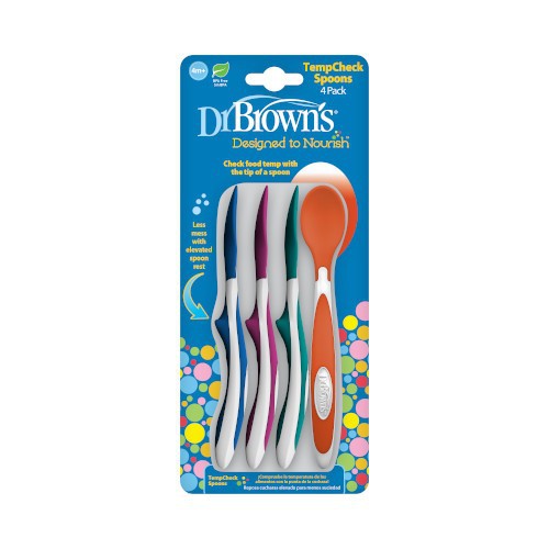 Dr. Brown's TempCheck Spoons TF024 / Sendok Makan Bayi isi 4