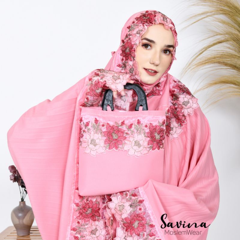 Mukena Plisket Dewasa Renda Bordir Bunga Rose Mewah Premium Jumbo Mukenah Terbaru