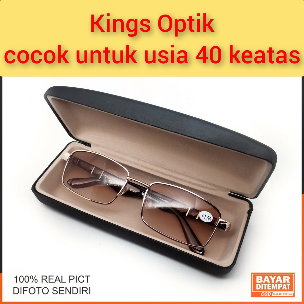 KACAMATA BACA DAN JALAN TEDUH 2 in 1, DOUBLE FOKUS,  free kotak + lap