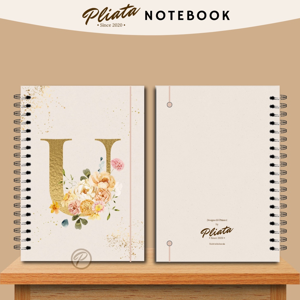 PLIATA NOTEBOOK SPIRAL - GOLD U-X - Softcover Doft Aesthetic Book Buku Tulis