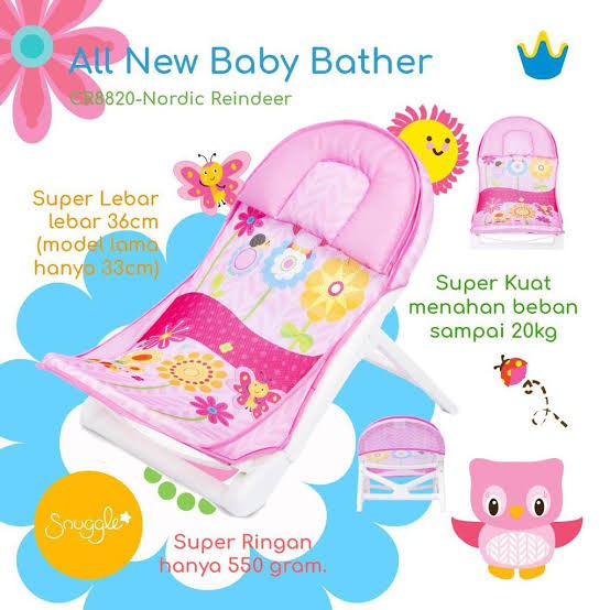 Crown Snuggle Super Baby Bather motif BARU / Jaring Mandi Crown Baby bather Alat mandi bayi bather Baby Bather Sugarbaby Premium New Baby Bather (Classic &amp; Fun Series)/ Dudukan Bayi Bak mandi bathup sugar baby / Baby Bath Tub Bak sugarbaby BABY BATHER