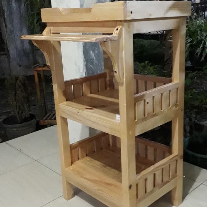 RAK meja dispenser kayu jati belanda