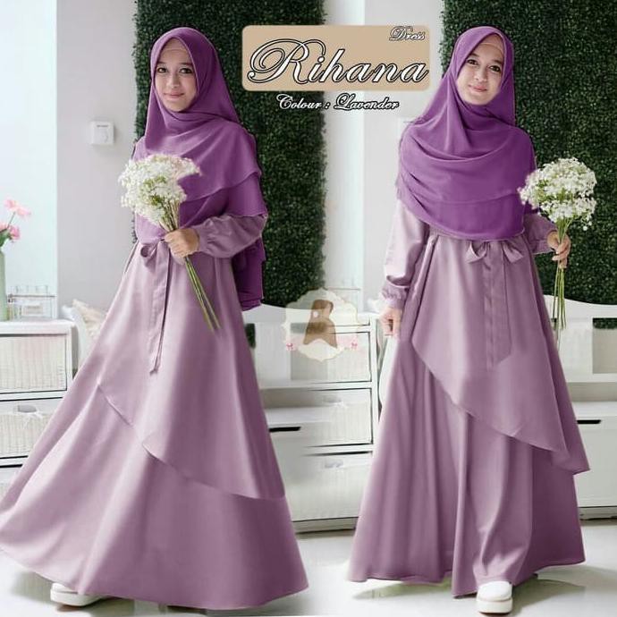 BAJU GAMIS MUSLIM SYAIRI SYARII RIHANA LAVENDER / GAMIS SYARI PESTA