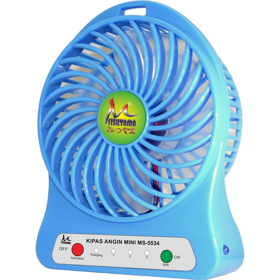 Kipas Fan Mini Portable Batre Isi Ulang 18650 Mitsuyama MS 5534