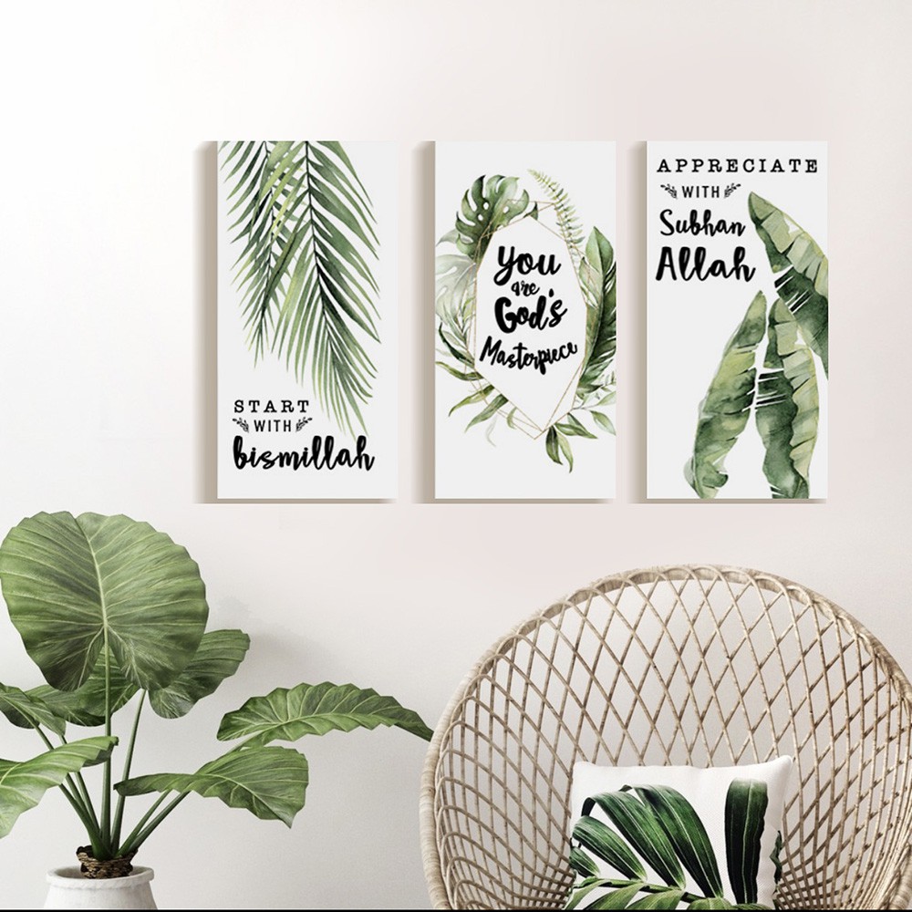 Dapat 3 Hiasan Dekorasi dinding Kamar Wall decor Tropical Monstera hiasan dinding