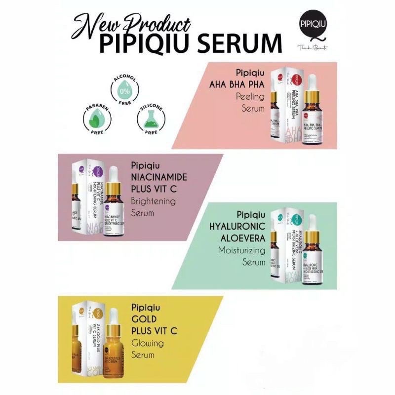 PIPIQIU SERUM / AHA BHA / HYALURONIC / GOLD / NIACINAMIDE