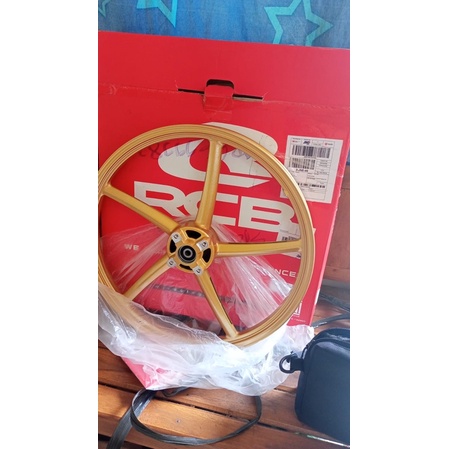 VELG RCB SET SP522 GOLD TROMOL BESAR ,UNIVERSAL ALL MOTOR RXKING,JUPZ,FISR,DAN HONDA CB,GL,MP,TIGER-Depan only
