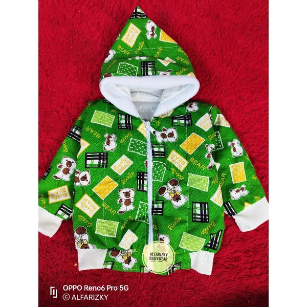 JAKET BAYI TEBAL, MOTIF BEAR WARNA CERAH-2