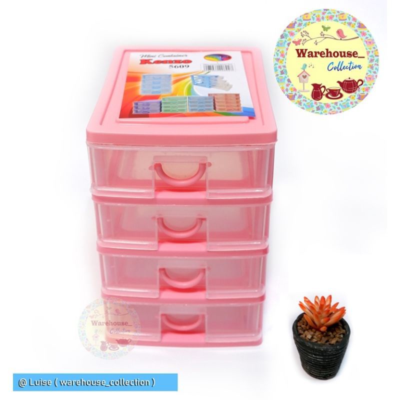 LACI MINI VIOLA  / LACI PLASTIK SUSUN 4 / LACI PLASTIK SERBAGUNA/ KERANJANG MINI