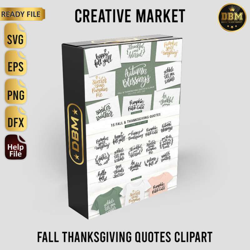 Fall Thanksgiving Quotes Clipart - Vector Designs