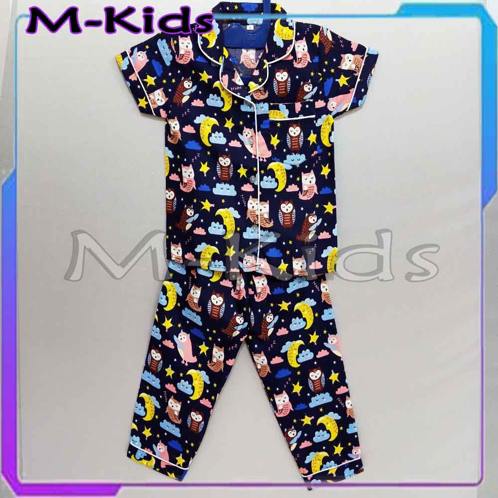 MKids88 - Baju Setelan Katun Piyama Anak Gambar Minion Bear Winnie The Pooh CAR Teddy Bear OWL