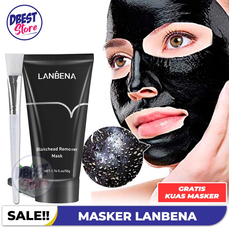 DBEST - Masker Komedo Lanbena Blackhead Remover BlackMask Ampuh Angkat Komedo Hidung &amp; Wajah [ Free Kuas Masker  ]