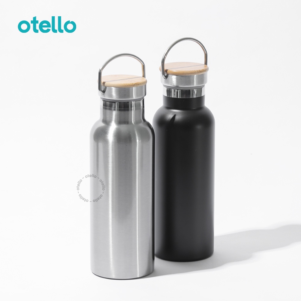 Otello - Tumbler Custom Print Botol Minum Cetak Gambar Foto Termos Lynwood Kayu Tumblr Tutup Bambu 500 ml