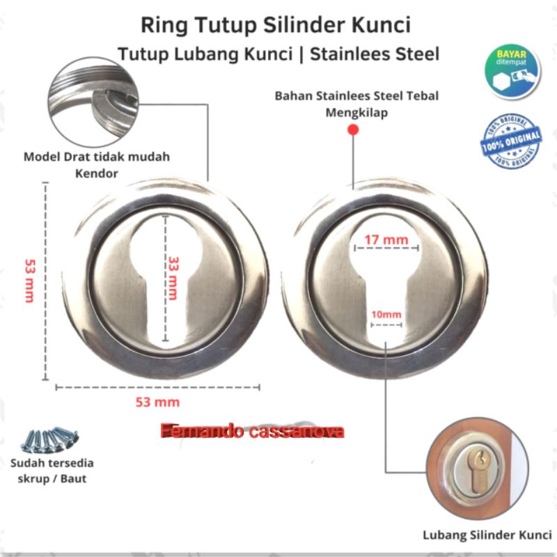 Lubang kunci Body pelor Bulat stainless