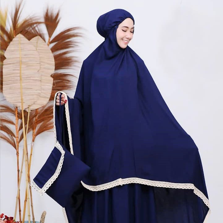 MUKENA RAYON POLOS RENDA MUKENA BALI DEWASA POLOS JUMBO RAYA RENDA RAMONA - JUMBO DEWASA