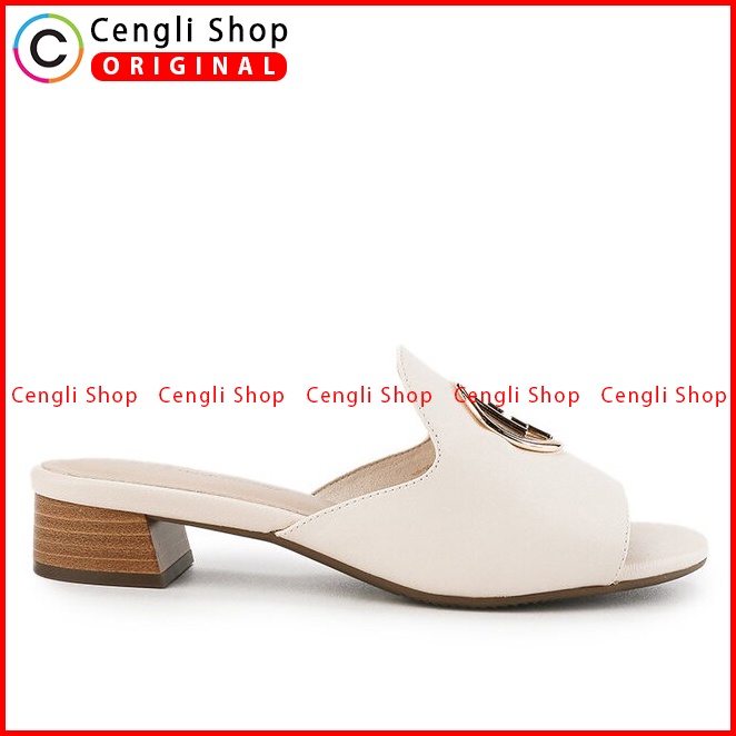 SANDAL HEEL WANITA HUSH PUPPIES ORIGINAL HEELS KULIT ASLI PUTIH HW11