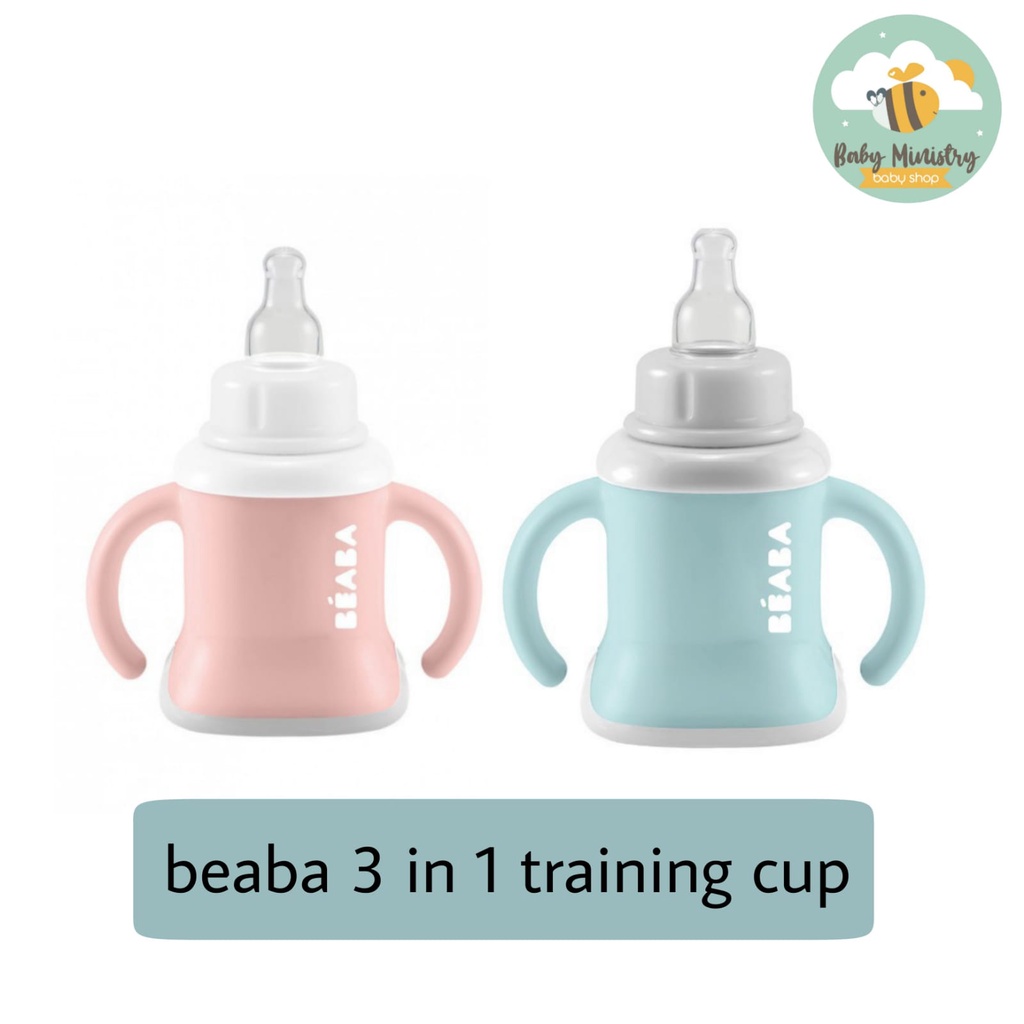 BEABA 3 IN 1 TRAINING CUP / BOTOL MINUM ANAK/ GELAS BAYI/ TEMPAT MINUM BAYI