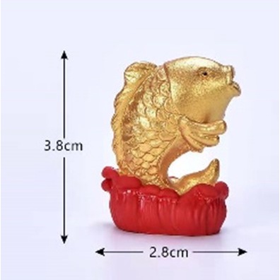 Cake Toper Figure Topper Miniatur Hiasan Kue Imlek Ikan Hoki Gold Emas